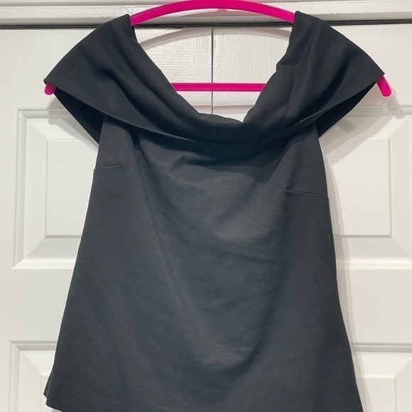 ROSETTA GETTY Top Women’s XL Banded Off Shoulder Minimal Black Body Con New $620 - Picture 6 of 11
